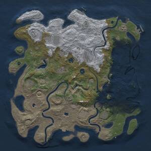 Thumbnail Rust Map: Procedural Map, Size: 4500, Seed: 1134273760, 17 Monuments