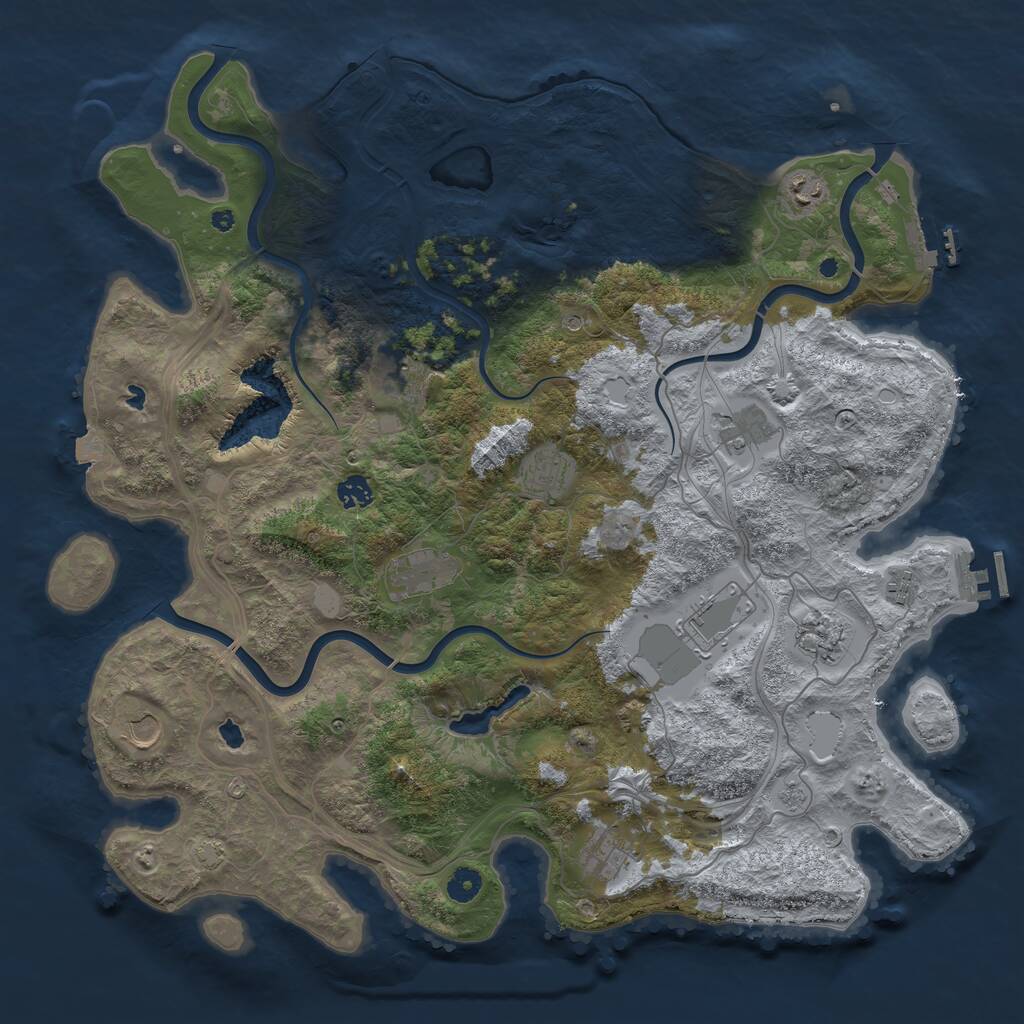 Rust Map: Procedural Map, Size: 4500, Seed: 376197333, 17 Monuments