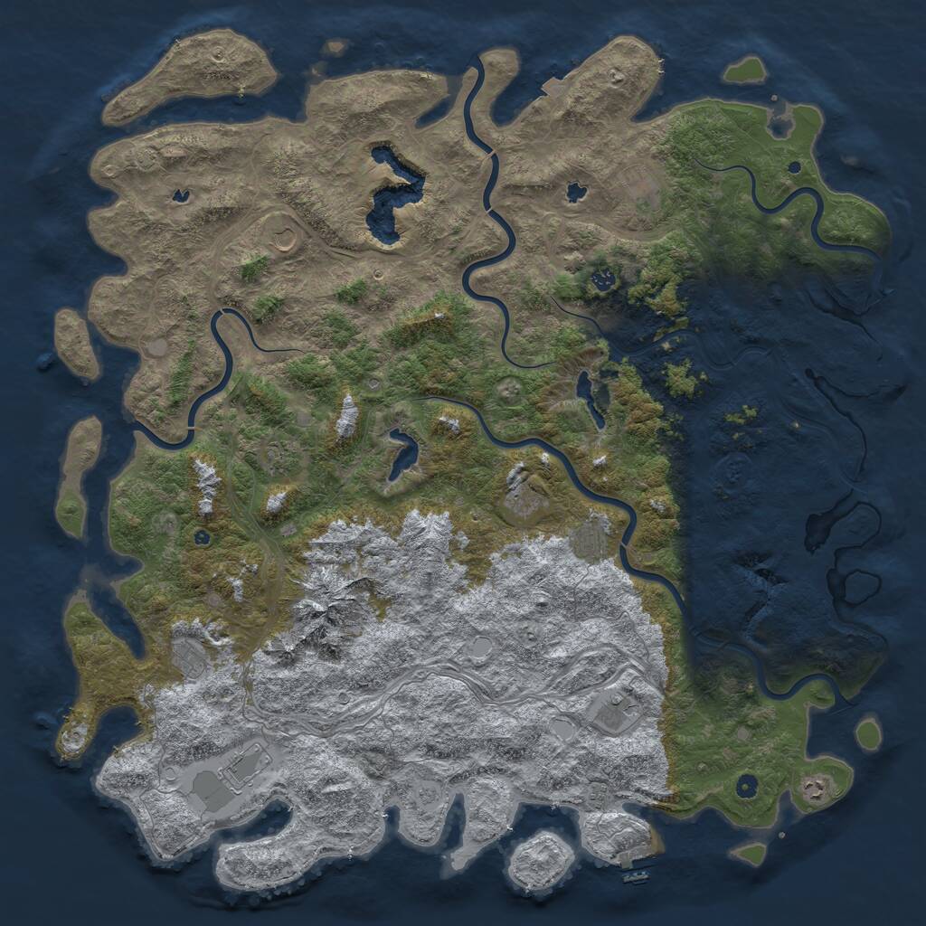 Rust Map: Procedural Map, Size: 6000, Seed: 13413, 17 Monuments