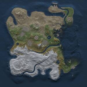 Thumbnail Rust Map: Procedural Map, Size: 3500, Seed: 549266, 15 Monuments