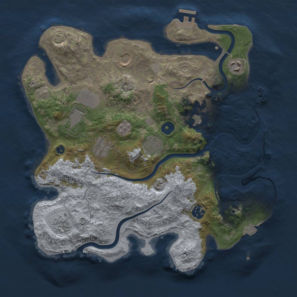 Rust Map: Procedural Map, Size: 3500, Seed: 549266, 15 Monuments