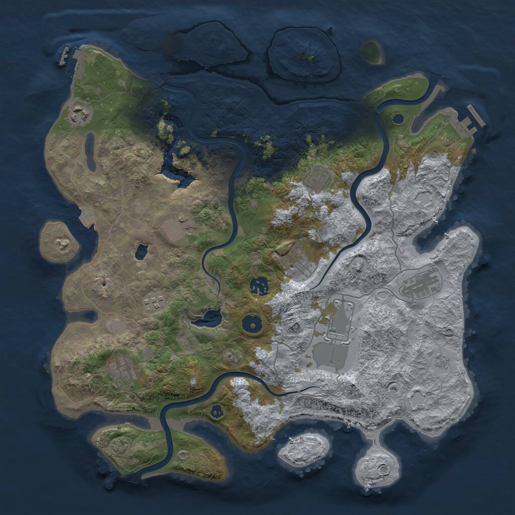 Rust Map: Procedural Map, Size: 4000, Seed: 2013235164, 15 Monuments