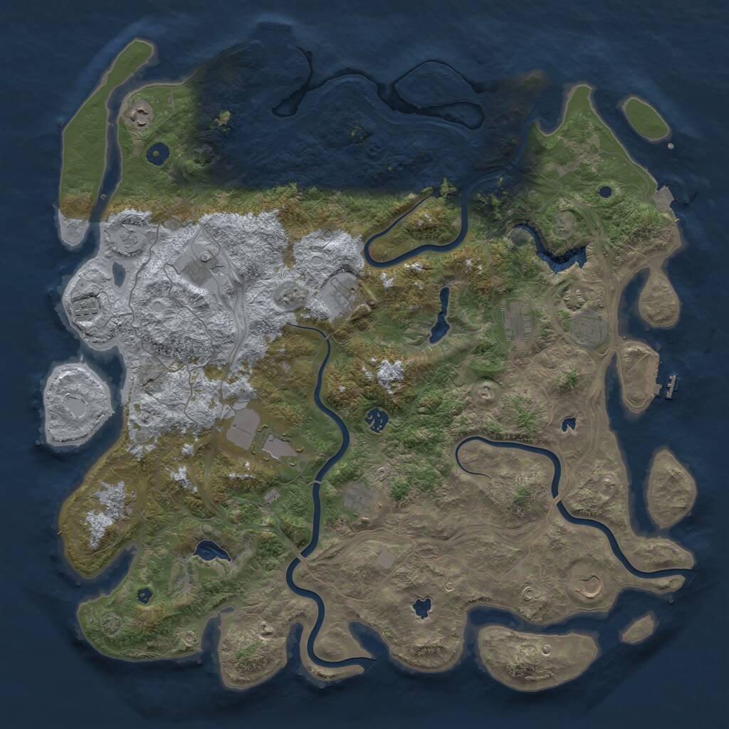 Rust Map: Procedural Map, Size: 4900, Seed: 896752387, 17 Monuments