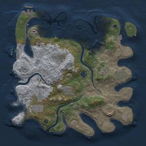 Thumbnail Rust Map: Procedural Map, Size: 3500, Seed: 1051458996, 15 Monuments