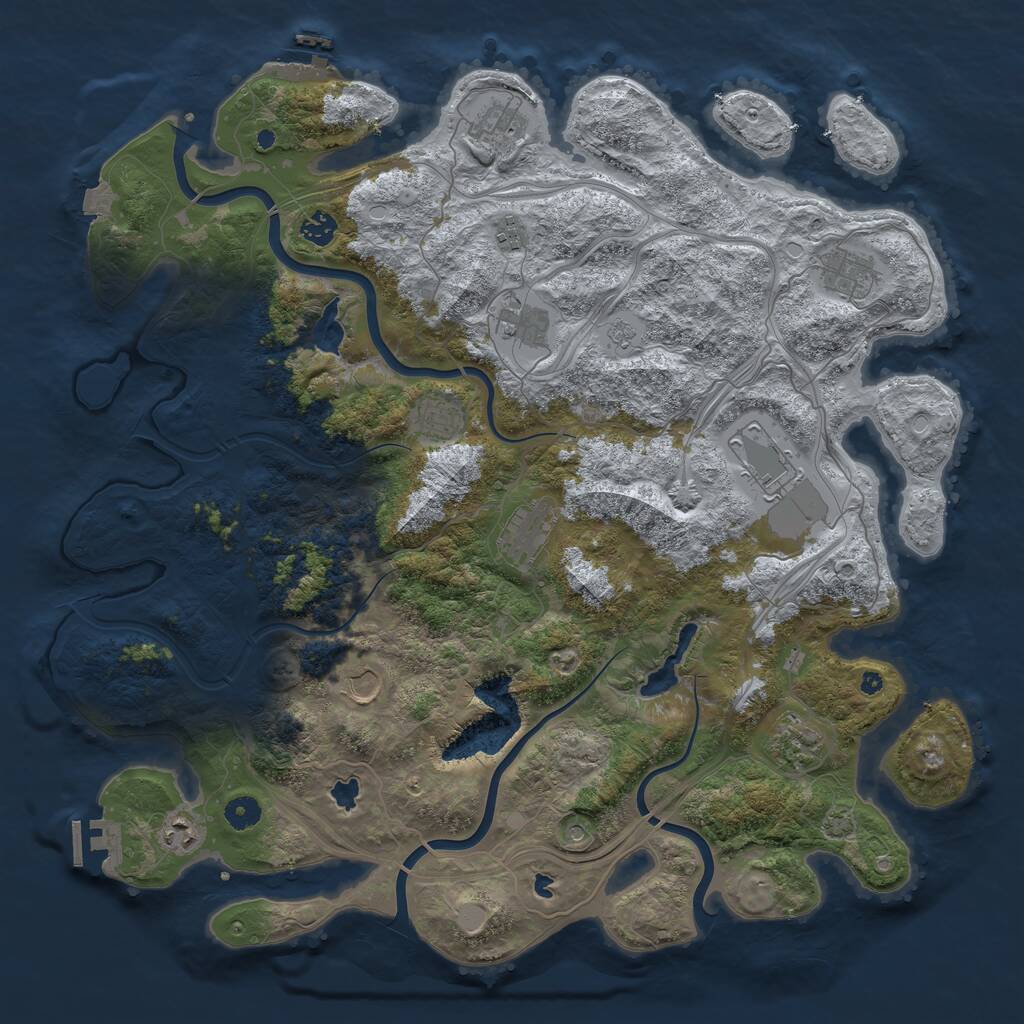 Rust Map: Procedural Map, Size: 4500, Seed: 1526861636, 17 Monuments