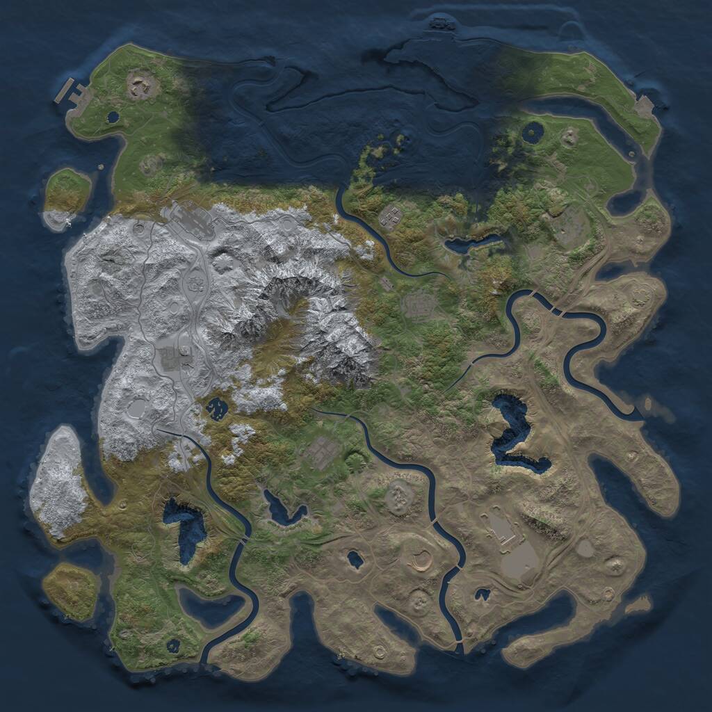 Rust Map: Procedural Map, Size: 5000, Seed: 1633255191, 16 Monuments