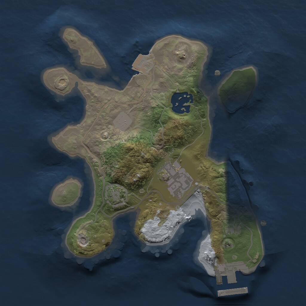 Rust Map: Procedural Map, Size: 2048, Seed: 666, 5 Monuments