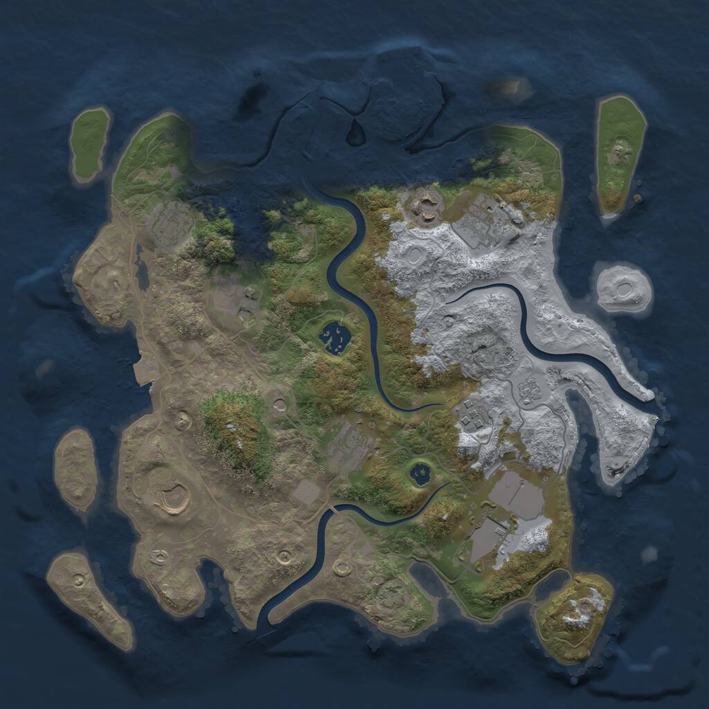 Rust Map: Procedural Map, Size: 3500, Seed: 58967457, 14 Monuments