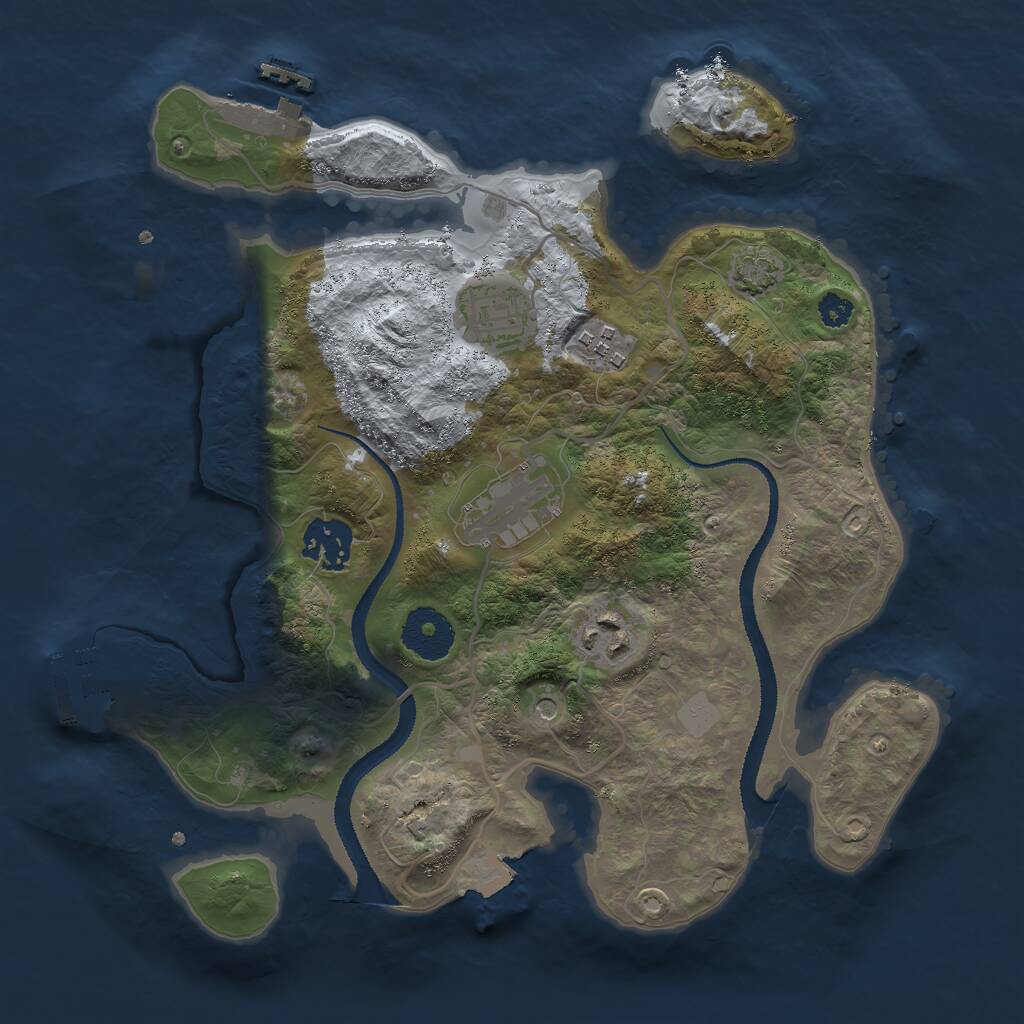Rust Map: Procedural Map, Size: 3000, Seed: 765849035, 10 Monuments