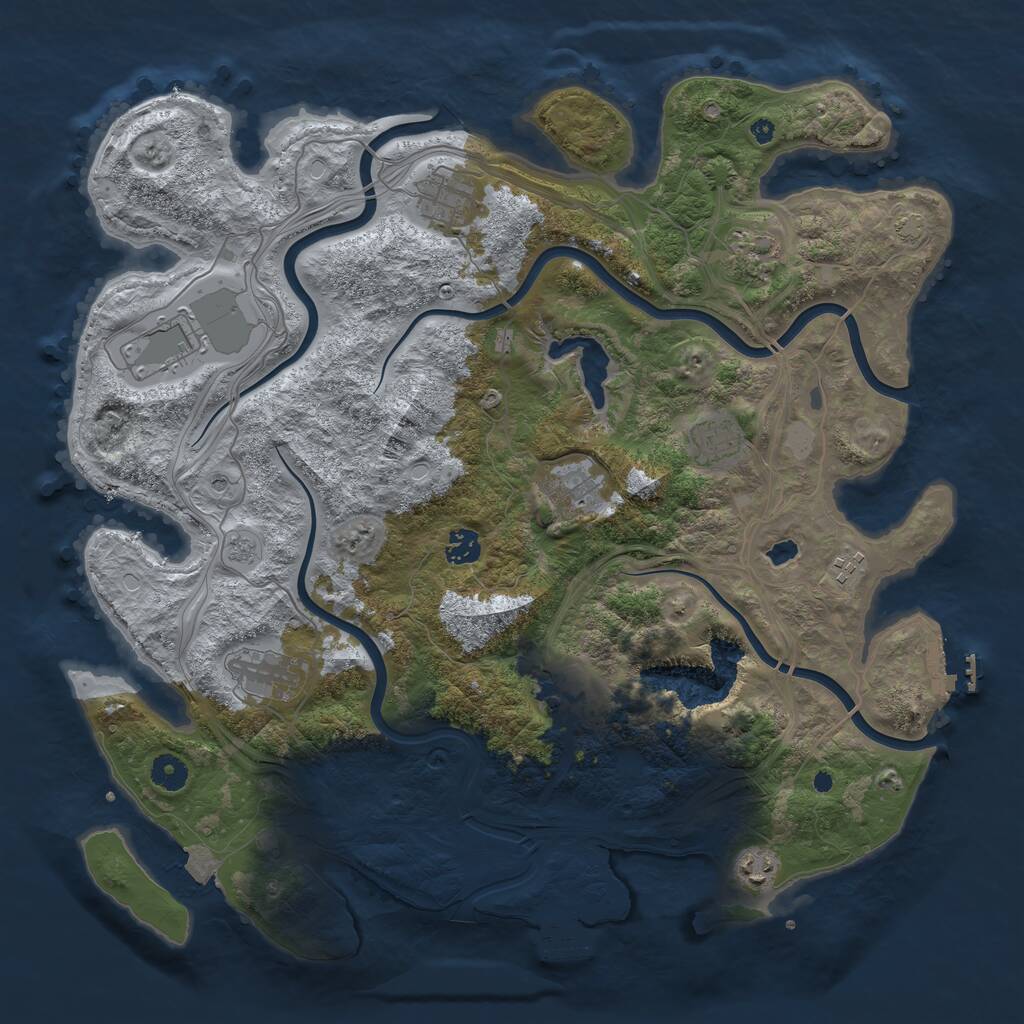 Rust Map: Procedural Map, Size: 4250, Seed: 248173475, 16 Monuments