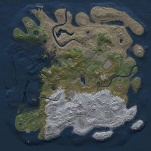 Thumbnail Rust Map: Procedural Map, Size: 4500, Seed: 525, 17 Monuments