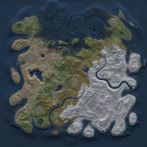 Thumbnail Rust Map: Procedural Map, Size: 4000, Seed: 1565001350, 15 Monuments