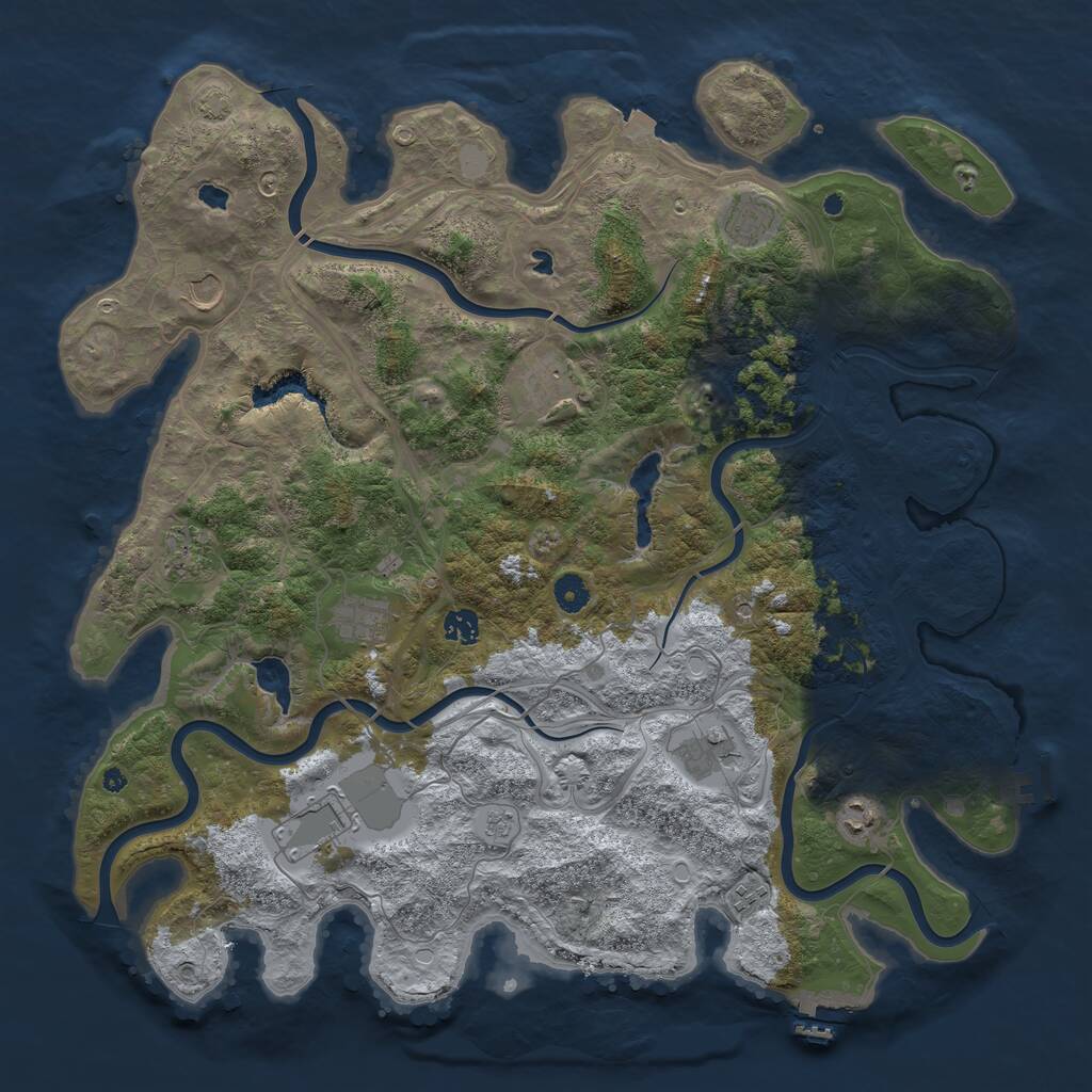 Rust Map: Procedural Map, Size: 4500, Seed: 984981, 16 Monuments