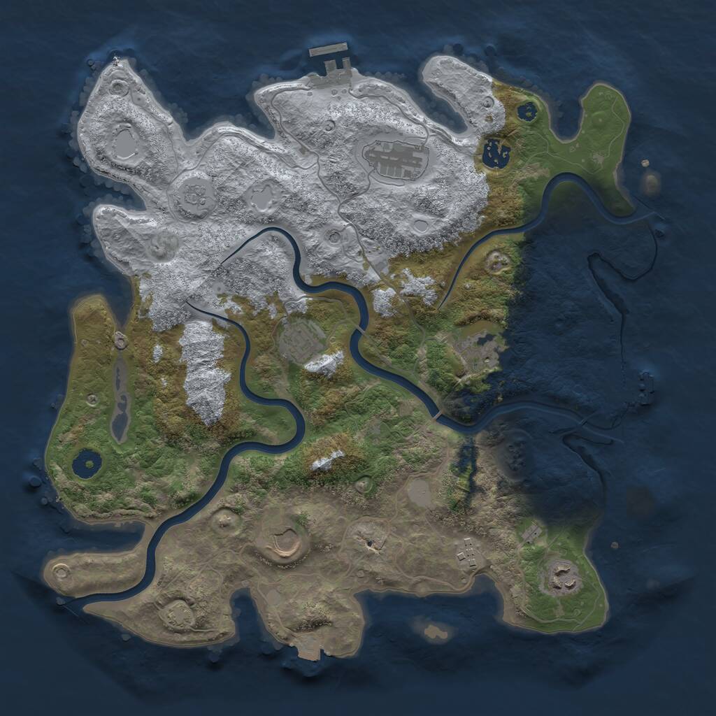Rust Map: Procedural Map, Size: 3750, Seed: 1666645742, 13 Monuments