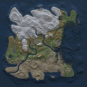 Thumbnail Rust Map: Procedural Map, Size: 3750, Seed: 1666645742, 13 Monuments