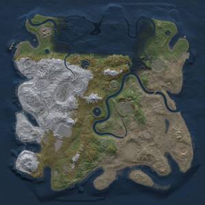 Thumbnail Rust Map: Procedural Map, Size: 3750, Seed: 1304643971, 16 Monuments