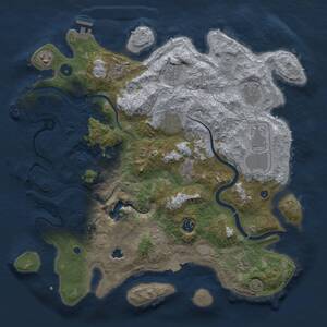 Thumbnail Rust Map: Procedural Map, Size: 4000, Seed: 1338699464, 15 Monuments