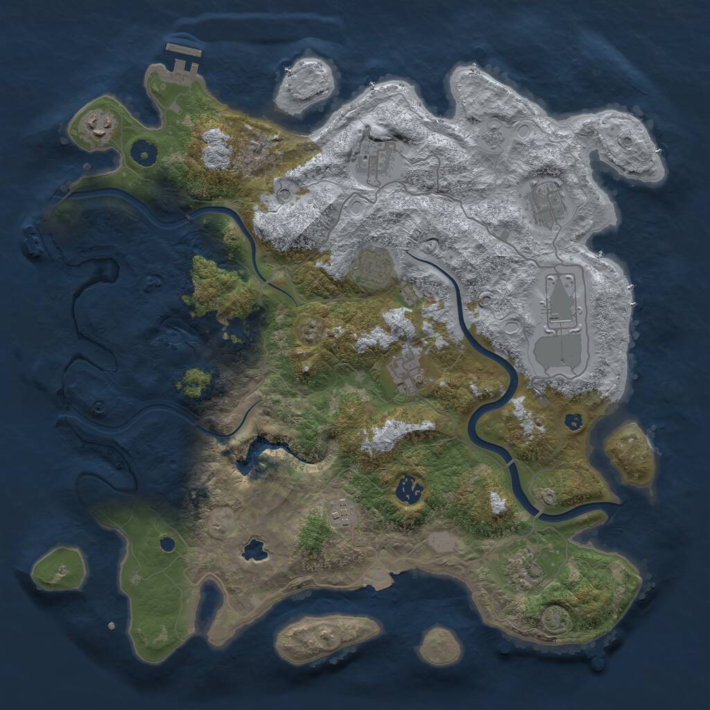 Rust Map: Procedural Map, Size: 4000, Seed: 1338699464, 15 Monuments