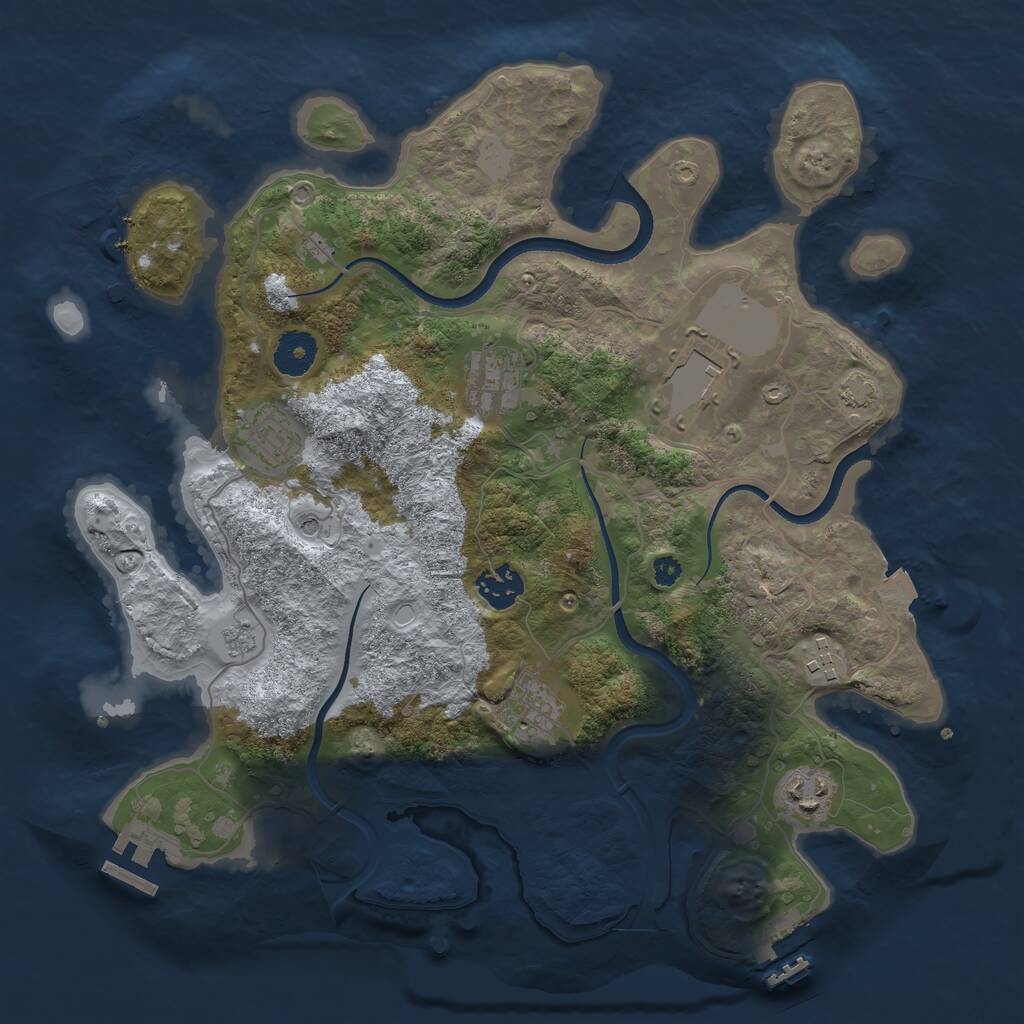 Rust Map: Procedural Map, Size: 3500, Seed: 305335678, 13 Monuments