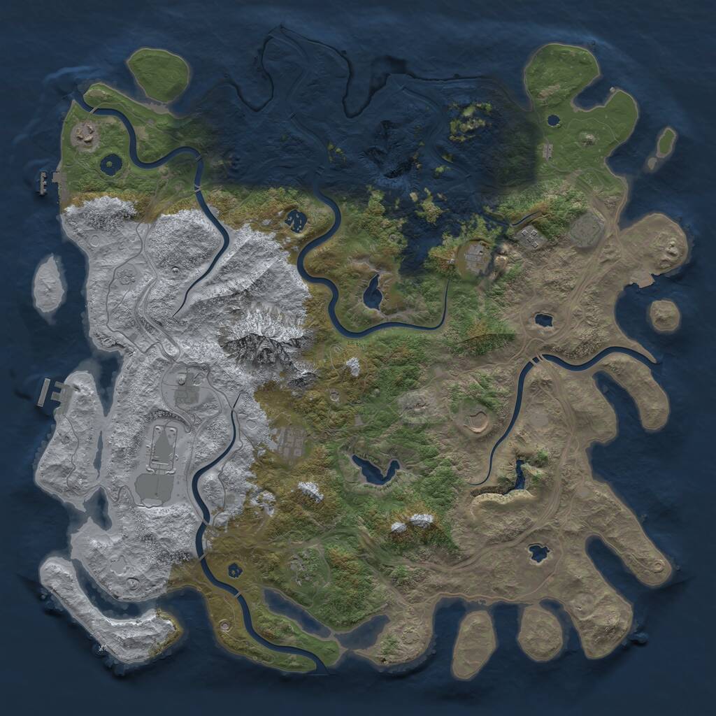 Rust Map: Procedural Map, Size: 5050, Seed: 72812, 16 Monuments