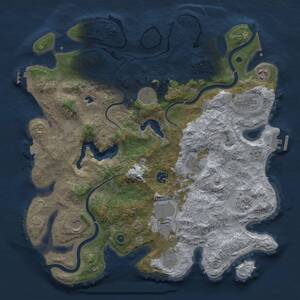 Thumbnail Rust Map: Procedural Map, Size: 4000, Seed: 374127859, 16 Monuments