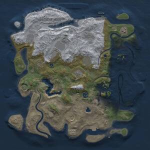 Thumbnail Rust Map: Procedural Map, Size: 4000, Seed: 1618512444, 17 Monuments