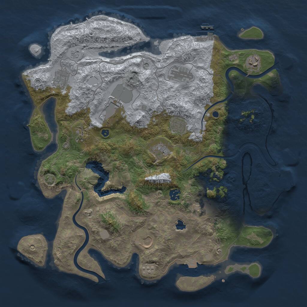 Rust Map: Procedural Map, Size: 4000, Seed: 1618512444, 17 Monuments
