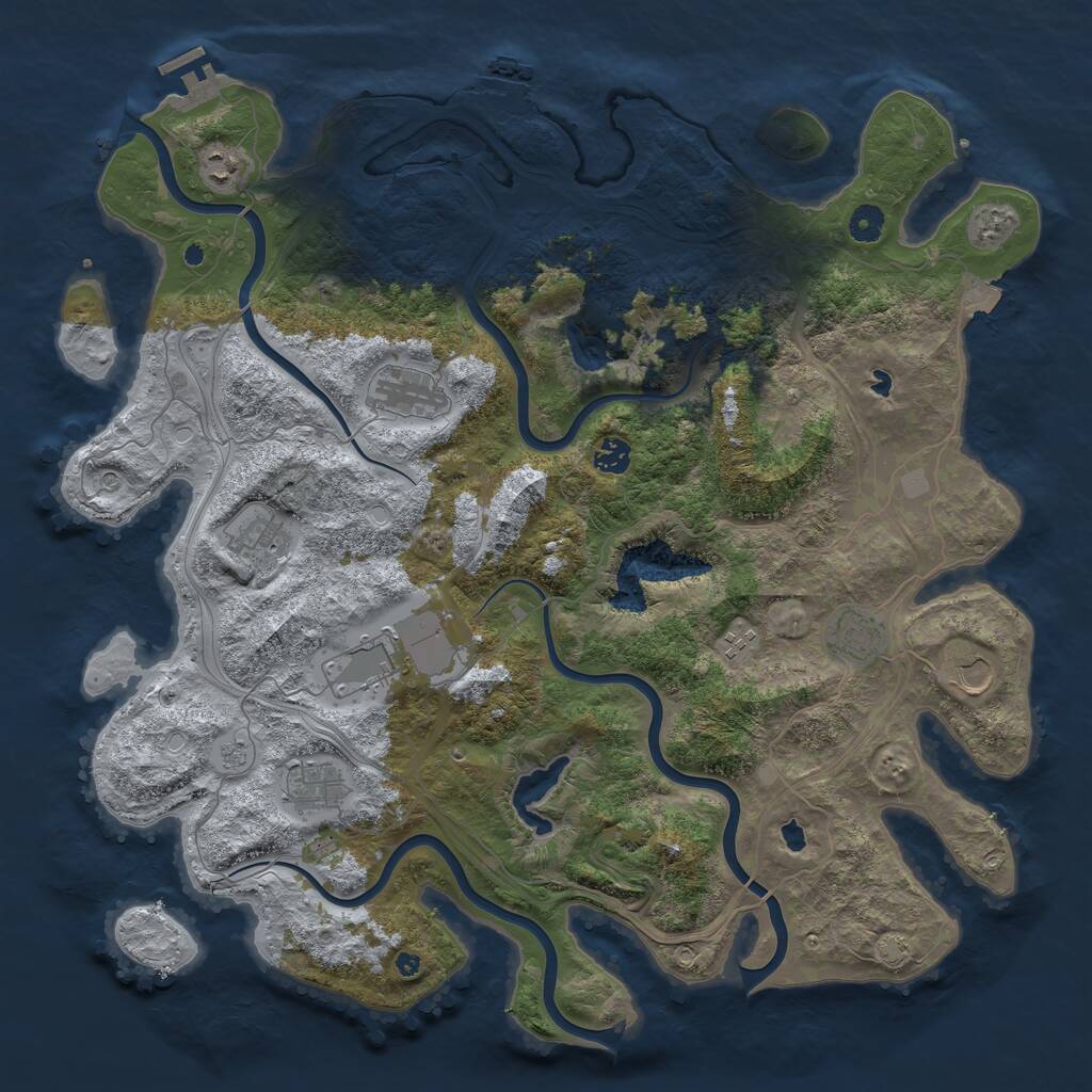 Rust Map: Procedural Map, Size: 4500, Seed: 1146788318, 15 Monuments