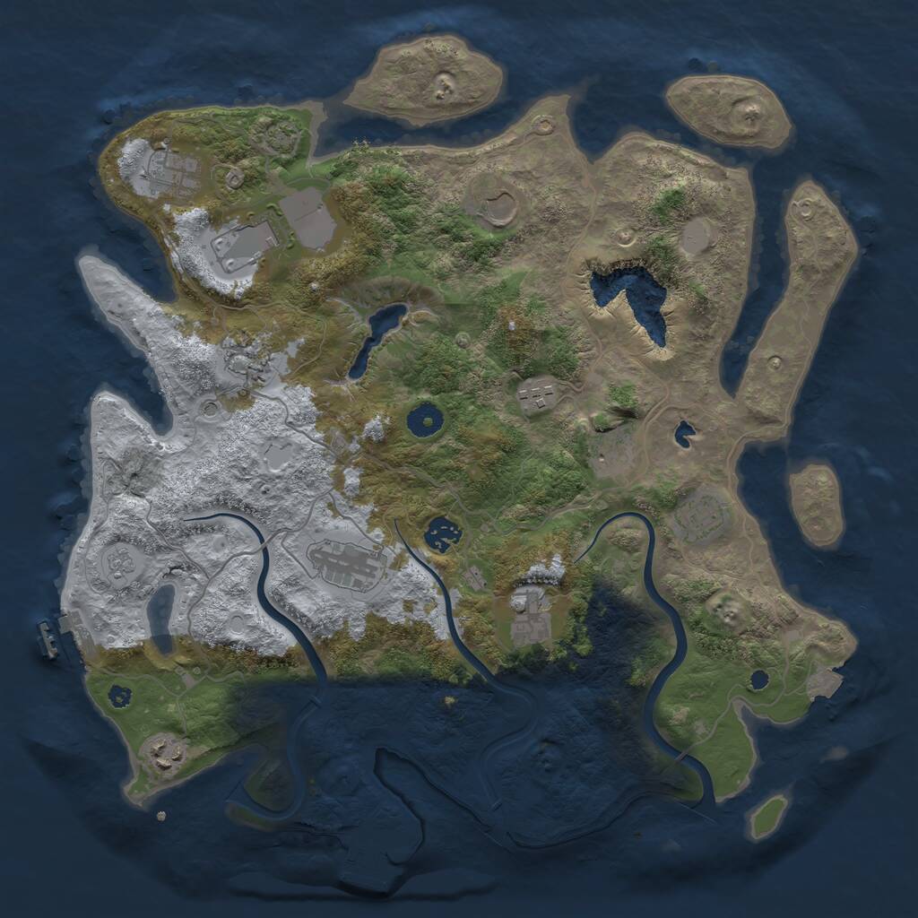 Rust Map: Procedural Map, Size: 4000, Seed: 292782654, 17 Monuments