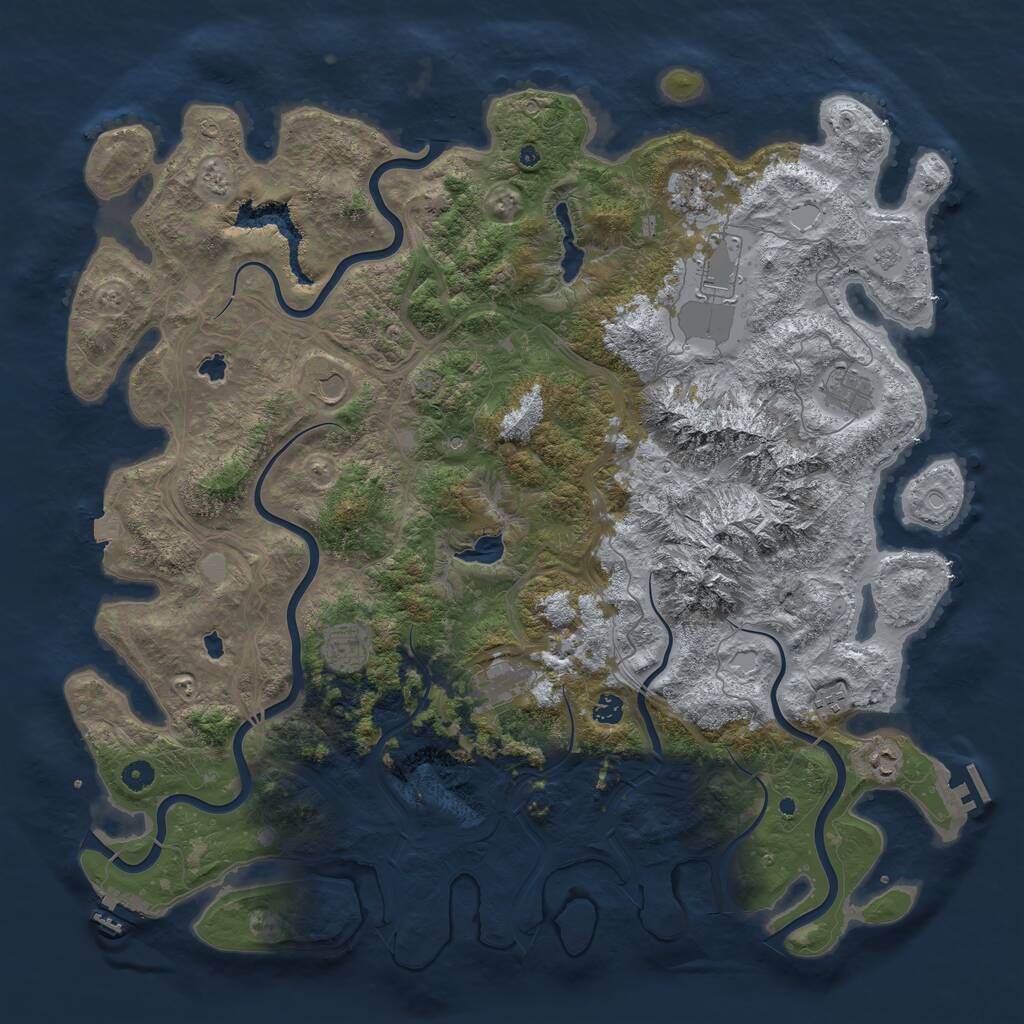 Rust Map: Procedural Map, Size: 5000, Seed: 426876, 15 Monuments