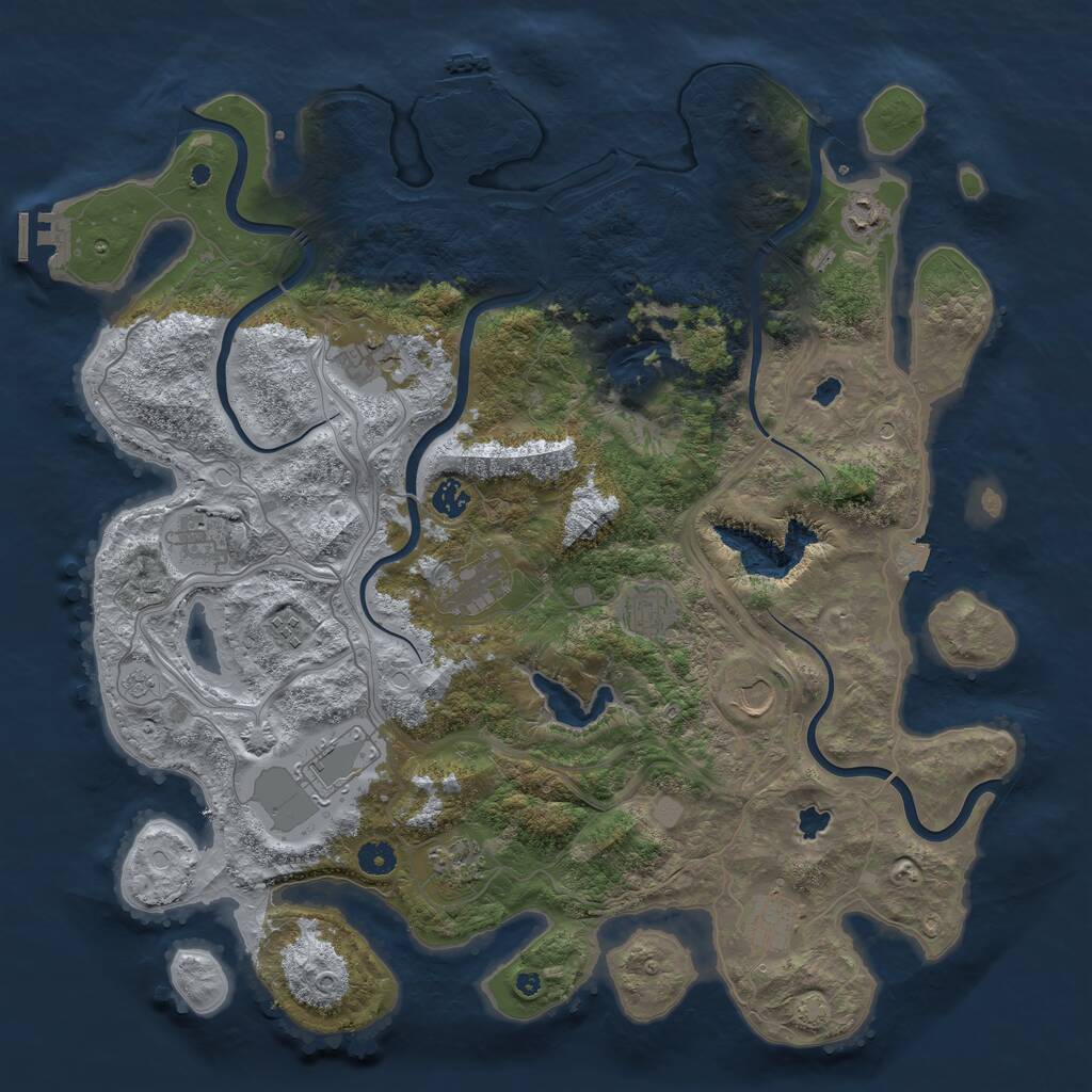 Rust Map: Procedural Map, Size: 4500, Seed: 920582503, 17 Monuments