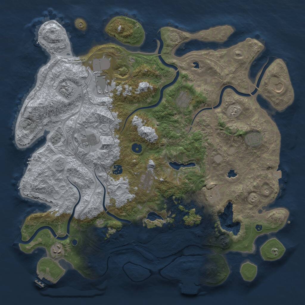 Rust Map: Procedural Map, Size: 4500, Seed: 445845415, 17 Monuments