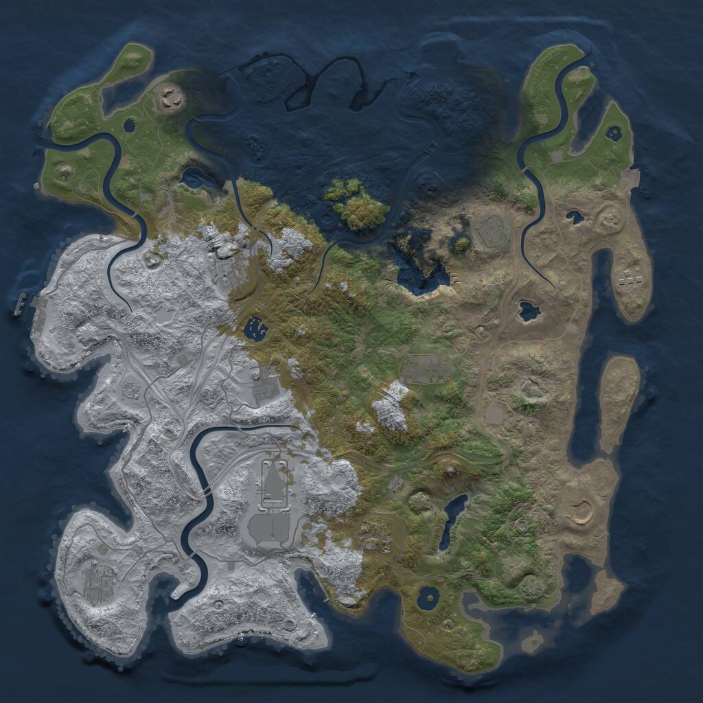 Rust Map: Procedural Map, Size: 4500, Seed: 890224442, 17 Monuments