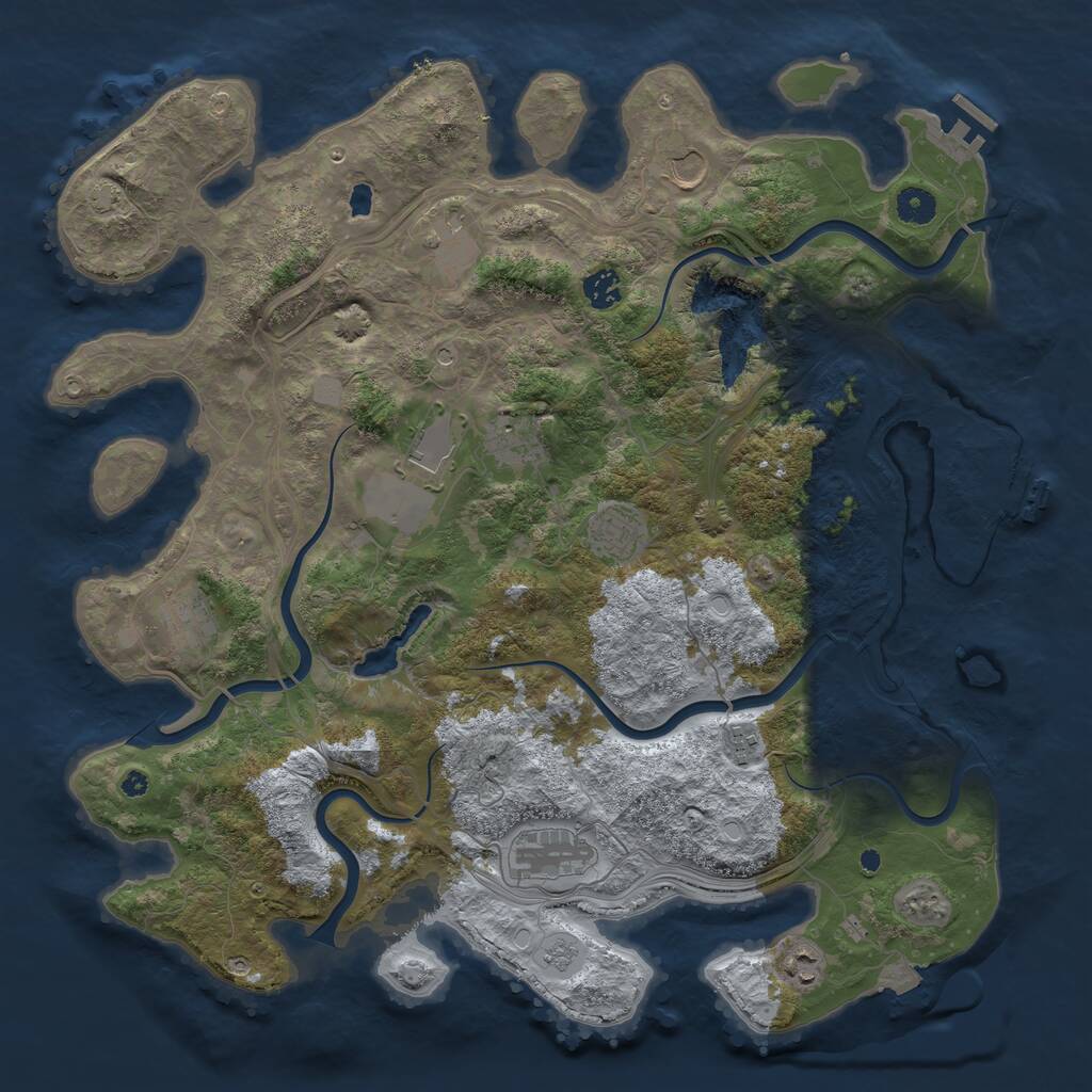 Rust Map: Procedural Map, Size: 4250, Seed: 1325370427, 16 Monuments