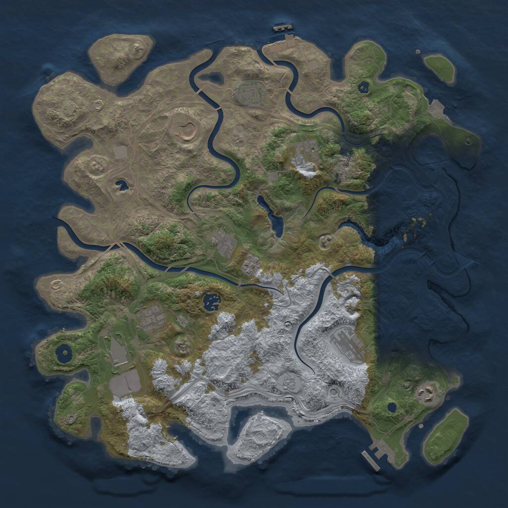 Rust Map: Procedural Map, Size: 4250, Seed: 539649094, 16 Monuments
