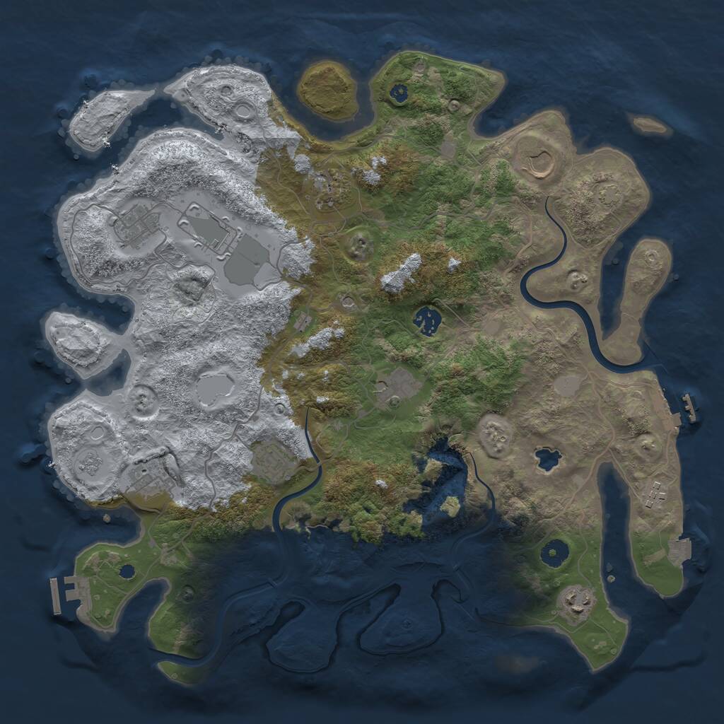 Rust Map: Procedural Map, Size: 4000, Seed: 1550667308, 16 Monuments