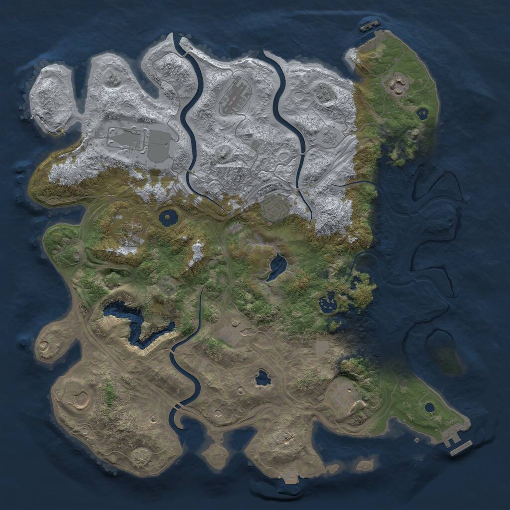 Rust Map: Procedural Map, Size: 4250, Seed: 799240552, 16 Monuments