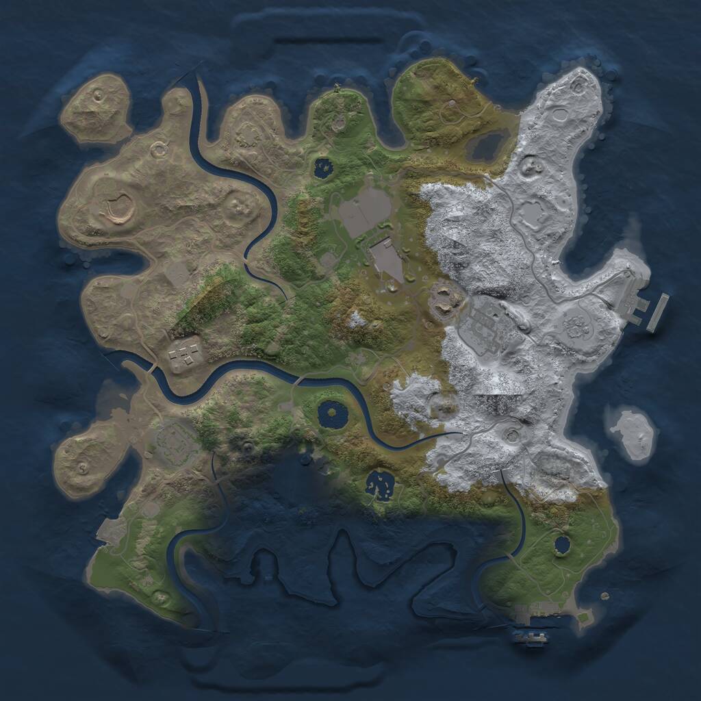 Rust Map: Procedural Map, Size: 3500, Seed: 809000989, 14 Monuments