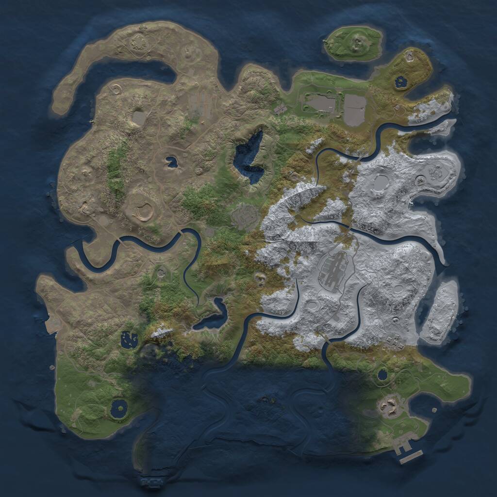 Rust Map: Procedural Map, Size: 4100, Seed: 153398, 14 Monuments
