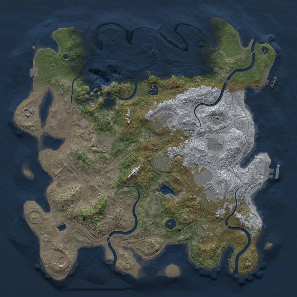 Rust Map: Procedural Map, Size: 4250, Seed: 1898686430, 16 Monuments