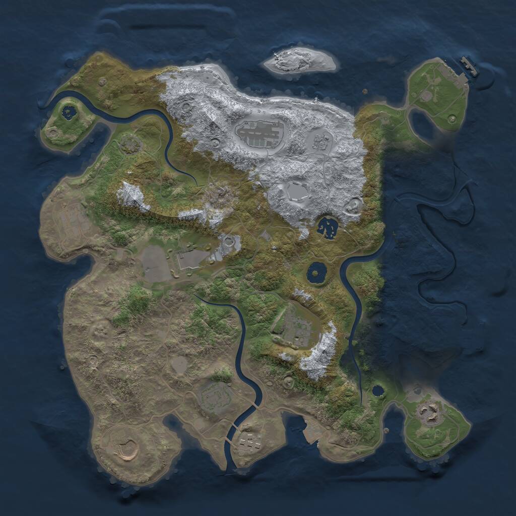 Rust Map: Procedural Map, Size: 3700, Seed: 628101018, 15 Monuments