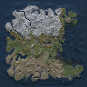 Thumbnail Rust Map: Procedural Map, Size: 4500, Seed: 283015104, 16 Monuments