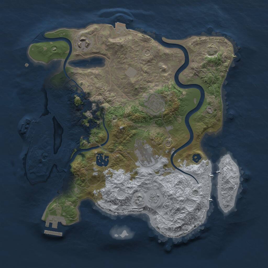 Rust Map: Procedural Map, Size: 3000, Seed: 1657825003, 11 Monuments
