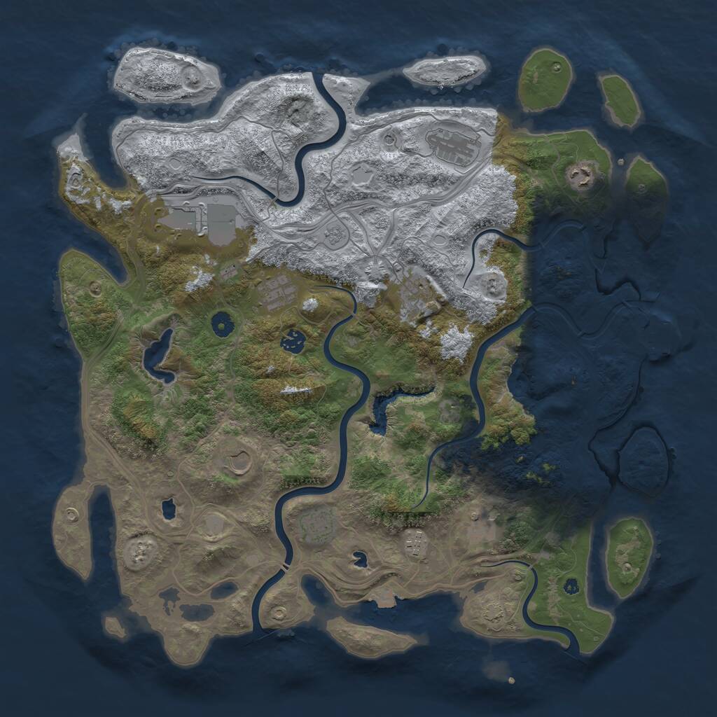 Rust Map: Procedural Map, Size: 4500, Seed: 1098000671, 15 Monuments