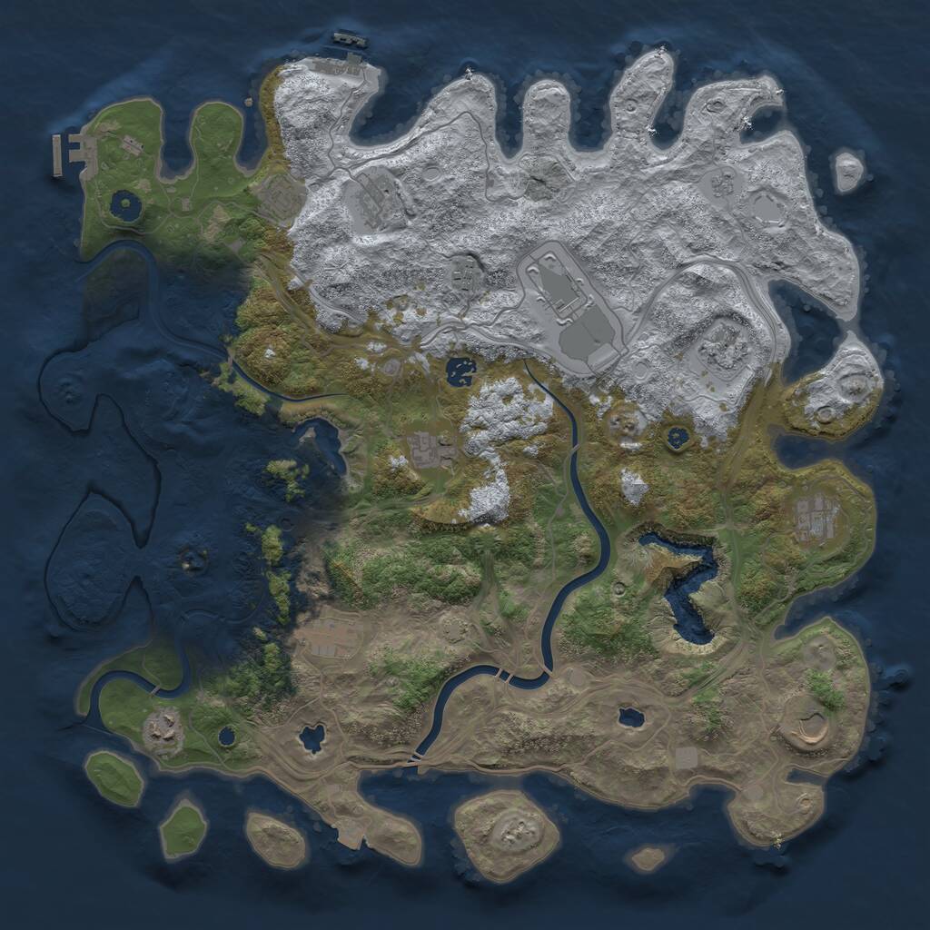 Rust Map: Procedural Map, Size: 4500, Seed: 397219034, 17 Monuments