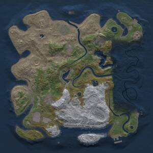Thumbnail Rust Map: Procedural Map, Size: 4000, Seed: 33368611, 17 Monuments