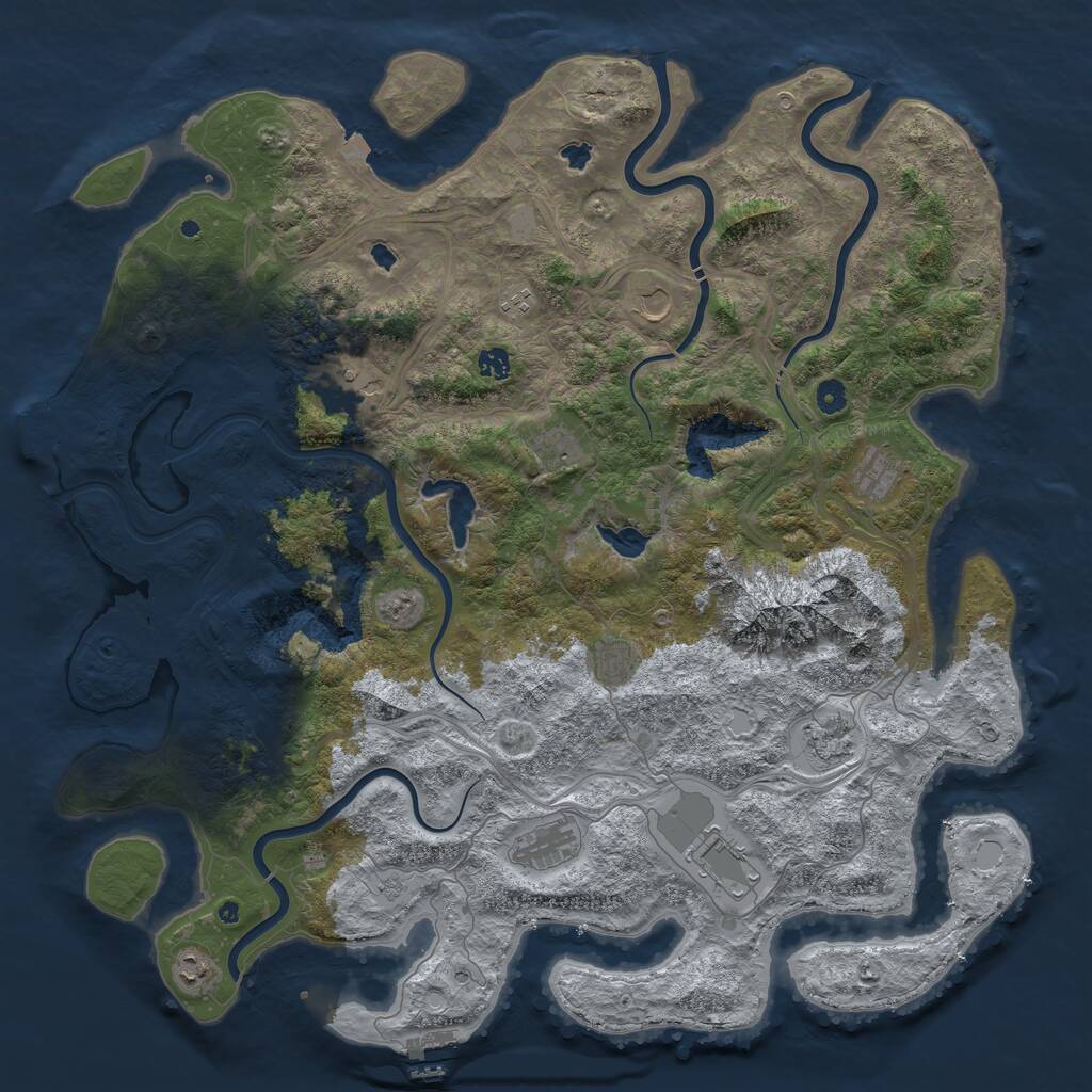 Rust Map: Procedural Map, Size: 5000, Seed: 26660063, 17 Monuments