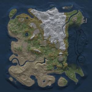 Thumbnail Rust Map: Procedural Map, Size: 4000, Seed: 2130131392, 19 Monuments