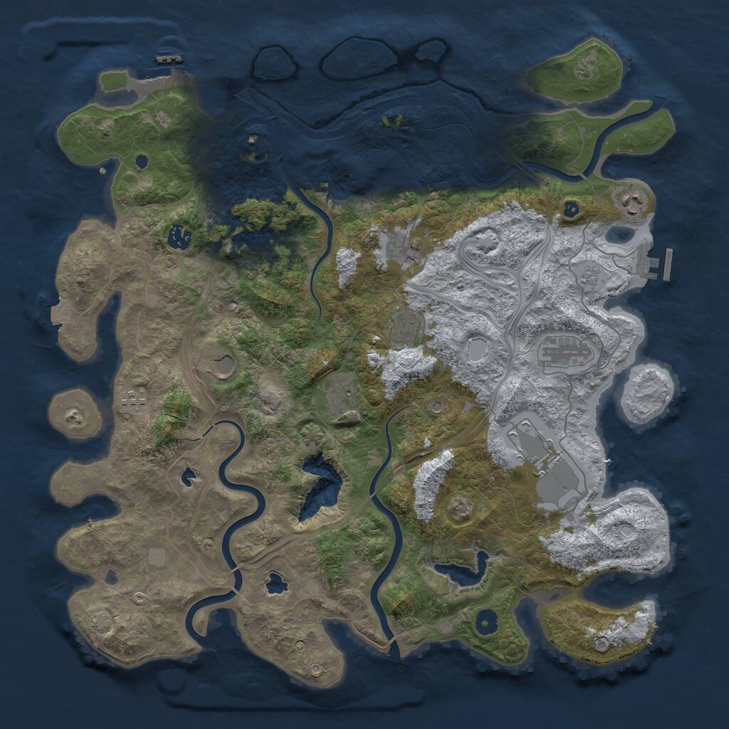 Rust Map: Procedural Map, Size: 4500, Seed: 567748222, 15 Monuments