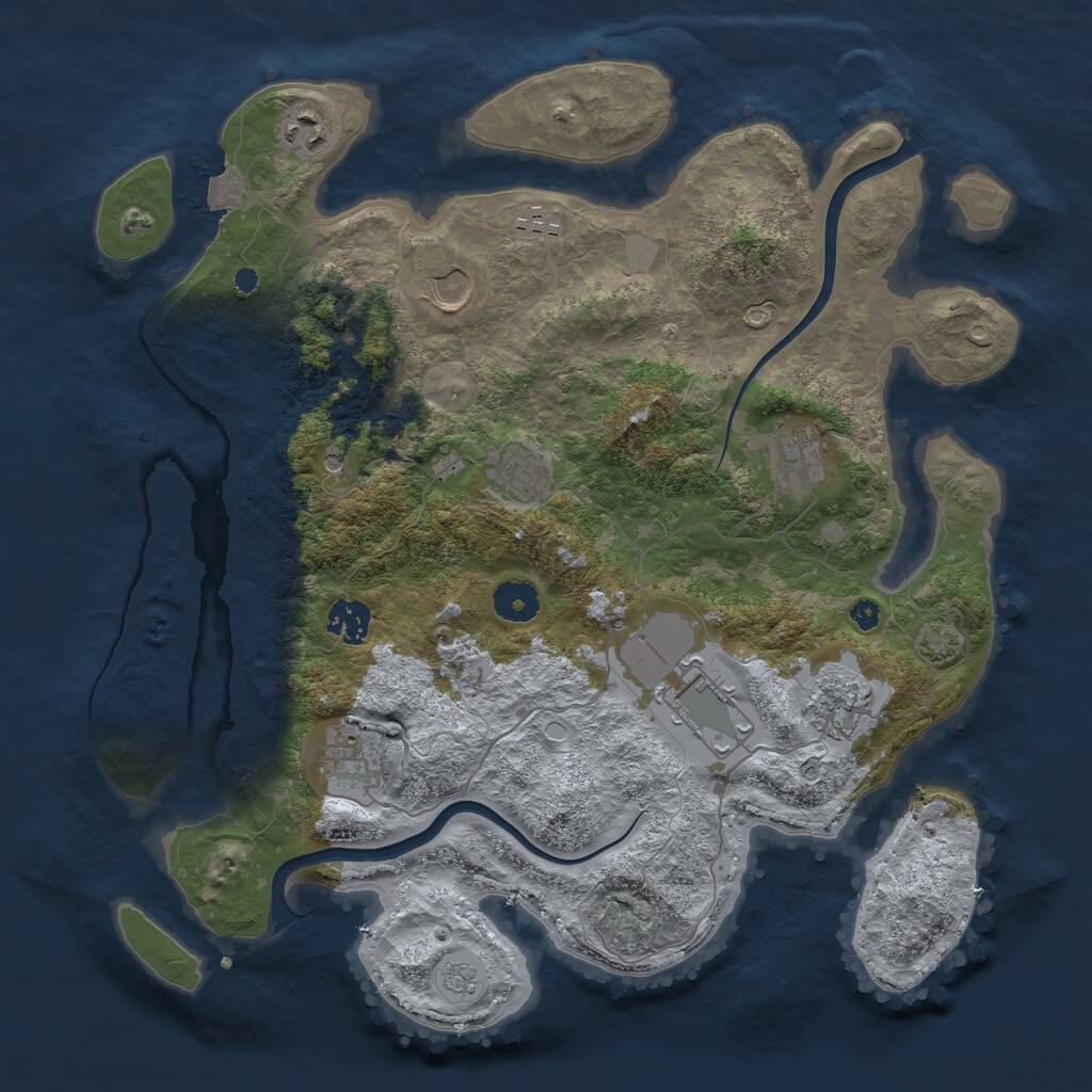 Rust Map: Procedural Map, Size: 3750, Seed: 1778176240, 13 Monuments